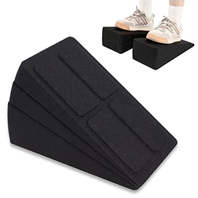 Imagen de Set de 3 cuñas para el Estiramiento pantorrillas, Tabla Slant Estirar tendón Aquiles y Fascia, Sentadillas Musculacion Bloque Cuña, Board