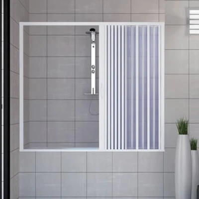 Imagen de ROLLPLAST PINTO Puerta Mampara de bañera 170 CM PVC Mod. Nina con Apertura Lateral