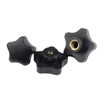 Imagen de BOZONLI 5piezas M10 Rosca Hembra Perilla de Sujeción Plástico Negro Forma Estrella para Máquina Herramienta