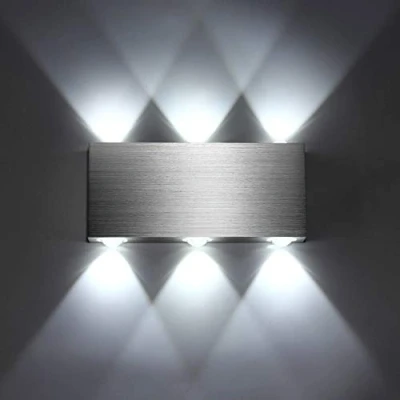 Imagen de Lightess Apliques de Pared LED Lámpara Interior Luz Moderna Aluminio para Dormitorio, Pasillo, Sala Estar, Entrada, KTV (blanco frío, 6w)