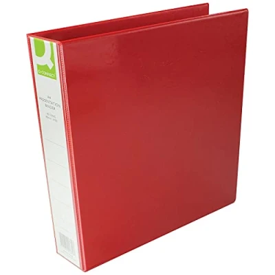 Imagen de Q Connect Carpeta de presentación (tamaño A4, 4 anillas), color rojo