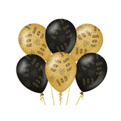 Imagen de Globos de fiesta elegantes Feliz año nuevo, Pack of 6