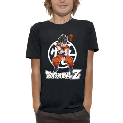 Imagen de Dragon Ball Z Camiseta Sangoku DBZ Kamehameha Producto Licencia Oficial Niño Talla 12 años Negro