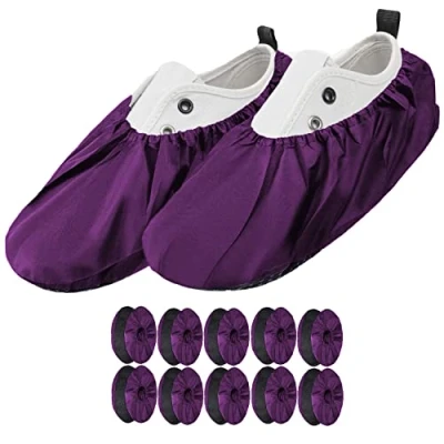 Imagen de Ferocity Cubrezapatos Reutilizables EU 40 45 Impermeables Antideslizantes y Lavables para Adultos Unisex Hombres MujeresFabricados en Poliéster con Motivos Violet x5 [142]