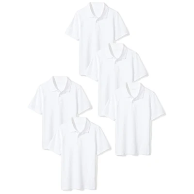Imagen de Amazon Essentials Polos de piqué Manga Corta Niño, Pack 5, Blanco, 5 años