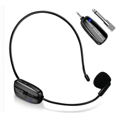 Imagen de XIAOKOA 2.4G micrófono inalámbrico, la transmisión inalámbrica estable 40m,auriculares y de mano 2 en 1,para el amplificador voz, altavoces