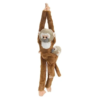 Imagen de Wild Republic Hanging Monkey Peluche Saimiri, mamá y bebé, 51 cm (15264)