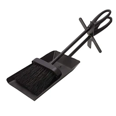 Imagen de JVL Iron Fireside Tidy Set Purbeck Hearth Juego de cepillos para Chimenea, Metal, Black, 1 Pack