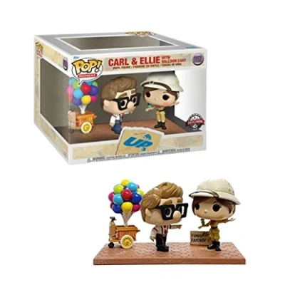 Imagen de Funko Pop! Moment Disney Pixar Up Carl &amp; Ellie with Balloon Cart Vinyl Figures Special Edition Exclusive