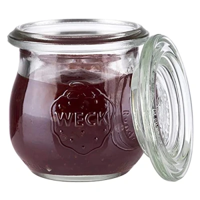 Imagen de APS Set de 12 tarros Originales WECK 75 ml con Tapa Ø 5,5 cm/H 6 cm/Forma Mini tulipán