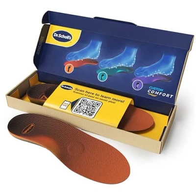Imagen de Dr. Scholl&#039;s Plantillas Custom Comfort para fascitis plantar de zapatos con soporte arco bajo mujeres talla, hombres 42 42.5, comodidad todo el día CF760