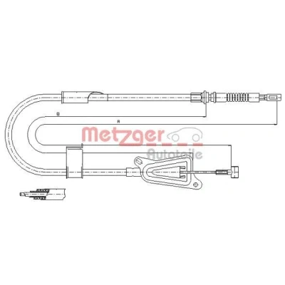 Imagen de METZGER 17.0123 Cable de Freno Mano Atrás derecha 1665/1505 Discos COFLE NISSAN: Almera II Hatchback