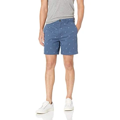 Imagen de Amazon Essentials Pantalones Cortos Chinos de Corte Clásico con Pernera 18 cm Hombre, Azul Marino Ancla, 42W
