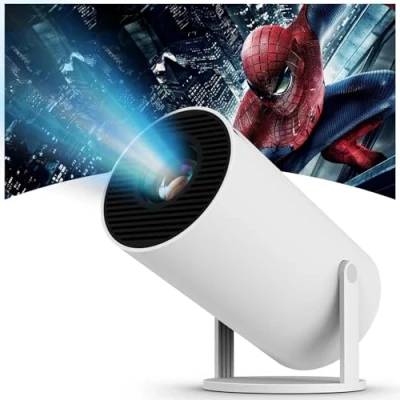 Imagen de Mini Proyector Portátil Auto Keystone con Android 11,Proyector 4k WiFi 2.4G/5G, BT 5.4, Pantalla de 130 Pulgadas, Giratorio 180,Proyector Móvil Cine en Casa para HDMI/USB