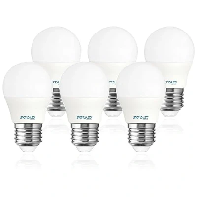 Imagen de Sigmaled lighting, Bombilla LED E27 G45 6W (equivalente a 50W), 550 lumen, Lámpara mini Globo G45, Blanco cálido 2800K, Casquillo gordo, caja de 6