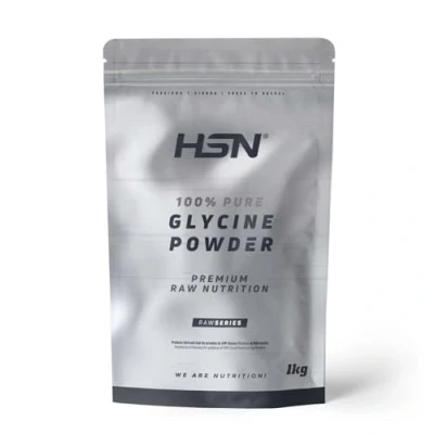 Imagen de HSN Glicina en Polvo Sin Sabor 1Kg = 200 Tomas por Envase 100% Pura Glycine Powder Añadidos ni Excipientes No GMO, Vegano, Gluten