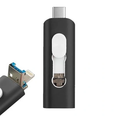 Imagen de Pen Drive USB x64 GB Cool (3 En 1) Lightning/Tipo C/USB Negro