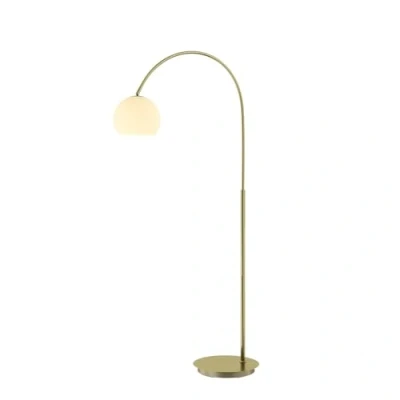 Imagen de lámpara de pie &#039;Cynthia&#039; en Blanco hecho Vidrio e.o. para Salón &amp; Comedor (1 llama, E27) Lindby arco,