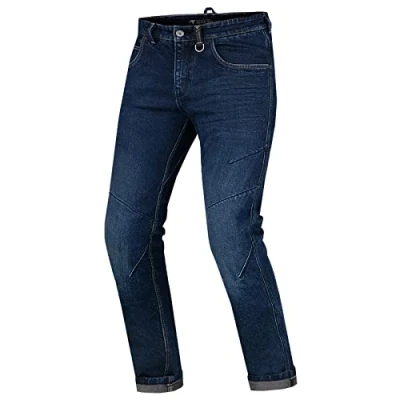 Imagen de SHIMA Devon Jeans Moto Pantalones Elásticos Ventilados Slim Fit Hombres con Refuerzos de FiberQL, Protectores CE Rodillas y Caderas (Hombre, Azul Oscuro, 38)