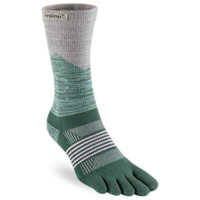 Imagen de Injinji Calcetines con dedos para mujer, trail de peso medio, talla M/L, marrón, M/L