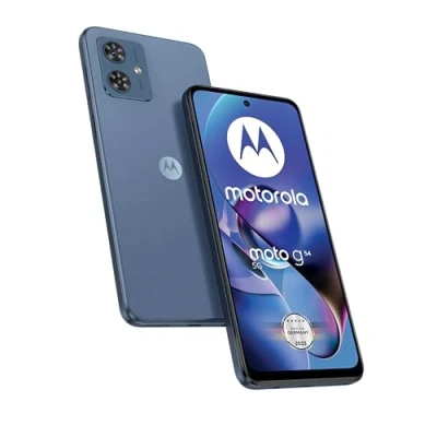 Imagen de Motorola Mobility Moto g54 5G (Pantalla FHD+ de 6,5&quot;, cámara Dual 50 MP, 8/256 GB, 5000 mAh, Android 13) Azul índigo (Cuero Vegano), Incl. Funda Protectora + Soporte para teléfono móvil [