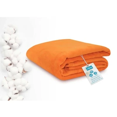 Imagen de ZOLLNER Manta Grande para Cama y sofá, 150x200 cm, 60% algodón, Naranja