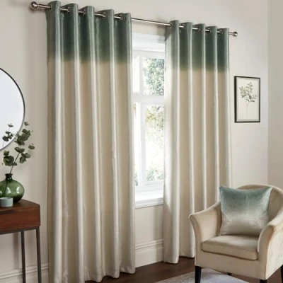 Imagen de Fusion Ombre Strata Par de Cortinas con Ojales 117 x 137 cm en Verde