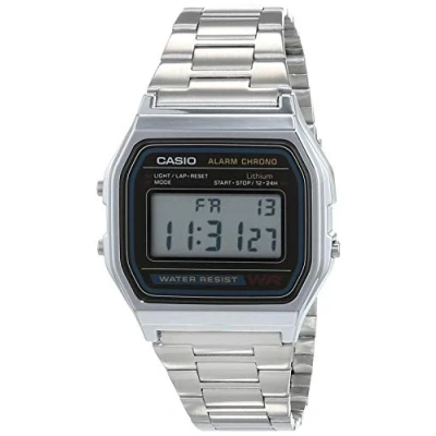 Imagen de Casio A158WA Reloj unisexo, correa de acero inoxidable color plateado