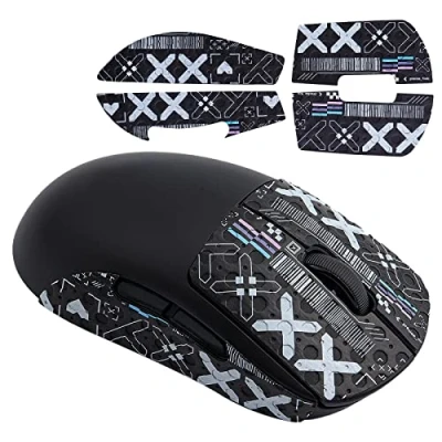 Imagen de Cinta Adhesiva de Agarre ratón Juego para Logitech G Pro X Superlight, 4pcs Pegatinas Anti Slip Gaming Mouse Skin Precut, Resistente al Sudor, fácil aplicar, diseño Autoadhesivo