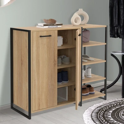 Imagen de Mueble zapatero LUIS 2 puertas con 4 estantes 12 pares diseño industrial