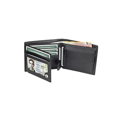 Imagen de TRAVANDO Cartera Hombre Tokyo con Bloqueador RFID, Billetera Negra, Tarjetero, Monedero Varón, Portamonedas, Regalo, Wallet, Vertical, Bolsillo Monedas Botón a presión Tarjetera, Ranuras