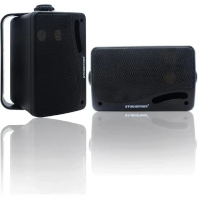 Imagen de STUDIOFINIX Altavoces pasivos para Exteriores con Cable, Impermeables, 3.5 Pulgadas, 3 vías, 200 W, Marinos y de Montaje en Pared, hogar, Barco, Piscina, Patio, Uso