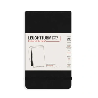 Imagen de LEUCHTTURM1917 316831 Bloc de reportero (A6), tapas duras, 188 páginas numeradas, lisa, negro