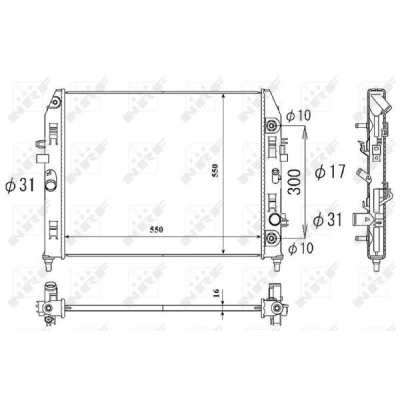 Imagen de NRF 53851 Radiador, refrigeración del motor Aluminio 550 428 16 Aletas soldadas MAZDA: MX 5 3