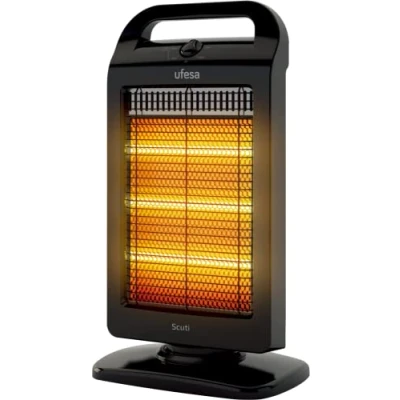 Imagen de Ufesa Scuti Calefactor Halógeno, 3 Niveles de Potencia, 1200W, Oscilante, Interruptor Seguridad