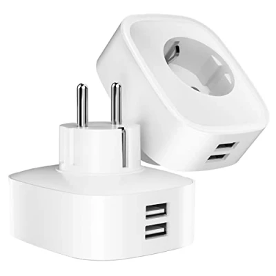 Imagen de GHome Smart Enchufe Inteligente Wifi con USB 16A, Alexa y Google Home, Monitoreo de Energía Temporizador Control por APP, 2 packs