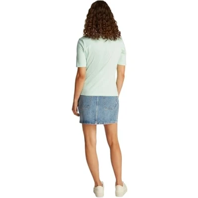 Imagen de Tommy Hilfiger Polo de Manga Corta para Mujer Regular Fit, Verde (Opal Green), S