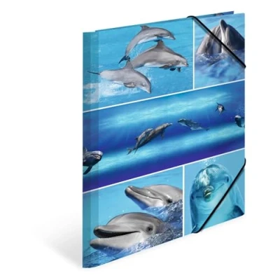 Imagen de HERMA 19213 carpeta de dibujo Animales con motivo Delfines, A4, cartón resistente, impresión interior, 1 palmo