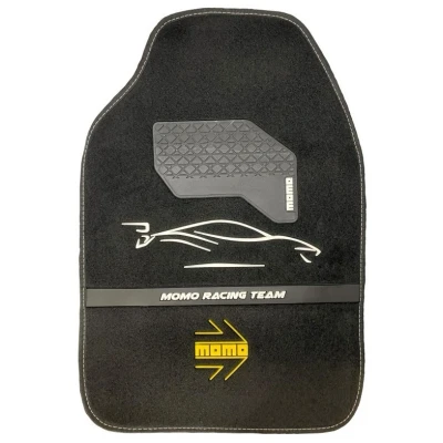 Imagen de Momo CM4A7BW Juego de alfombrillas suelo textil 4 negro Ajuste universal