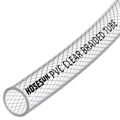 Imagen de Manguera de plástico flexible PVC reforzado transparente 13 mm diámetro interior para aire, agua, aceite, gas, alimentos, 2 metros