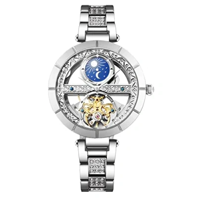 Imagen de RORIOS Mujer Relojes de Pulsera Mecánico Automático Self Winding para Correa Piel Impermeable Reloje