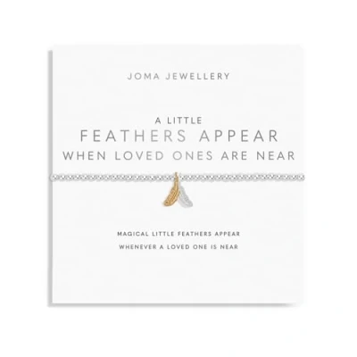 Imagen de Joma Jewellery Pulsera de plata con texto en inglés &quot;A LITTLE FEATHERS APPEAR WHEN LOVED ONE ARE NEAR&quot;, 17,5 cm elasticidad, 17.5cm, Chapado plata, No es una piedra preciosa