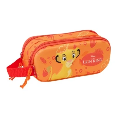 Imagen de Safta EL Rey Leon 3D Portatodo Doble 3D, Estuche Infantil, Niño, Ideal para Niños en Edad Escolar, Cómodo y Versátil, Calidad Resistencia, 21x6x8 cm, Color Naranja