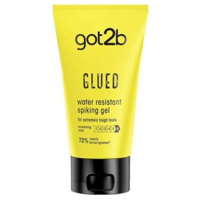 Imagen de Got2b Gel Glued 150 ml Fijador Resistente al Agua, Fijación Ultrafuerte hasta 72 horas, Agua y Sudor, Optimo para Peinados Atrevidos, Fórmula Vegana