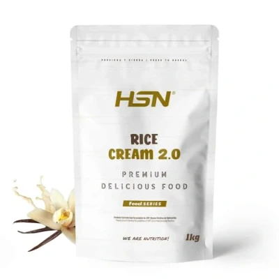 Imagen de HSN Crema de Arroz 2.0 Vainilla 1 Kg = 33 Tomas por Envase Sin Azúcares Añadidos, 100% Carbohidratos Puros Textura Extra Fina y Cremosa Ideal Rice Porridge No GMO, Vegana, Gluten