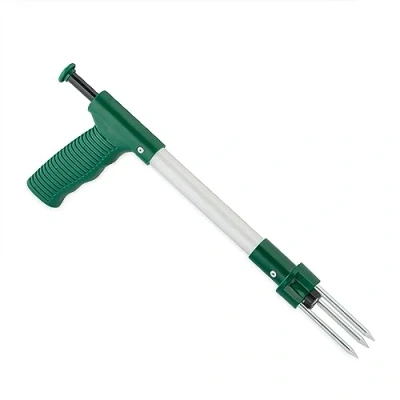 Imagen de Relaxdays Extractor de Malas Hierbas, Escarificador Mecanismo Expulsión 37 cm, Verde/Plata, Aluminio