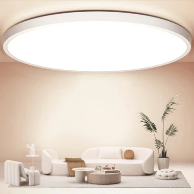 Imagen de OUILA Ø50cm Plafon LED Techo 48W Lampara 4800LM 4000K Blanco Lámpara de Redondo Plafones Para IP44 Moderna Salon Cocina Sala Estar Comedor Balcón Pasillo Baño