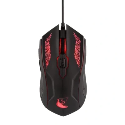 Imagen de Konix Drakkar Ratón gaming con cable Shaman para PC 6 botones Conexión USB Retroiluminación LED Negro y rojo