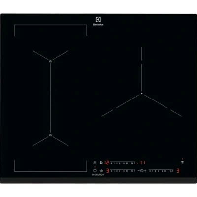 Imagen de Electrolux LIS62341 Placa de Inducción, 60 cm, 3 Zonas Cocción, 14 Niveles potencia, Función SenseBoil, Sistema Hob2Hood, Pausa, Controles Slider Individuales, Negro