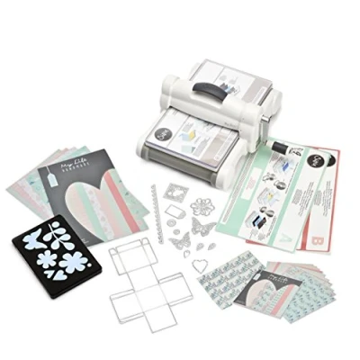 Imagen de Sizzix 661546 Máquina de Troquelado Manual para Manualidades, álbumes Recortes y Tarjetas, Apertura 21 cm, Papel, Big Shot Plus Kit Inicio My Life Handmade #2, 21cm